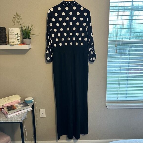 CATO Polka Dot Jumpsuit L Black White Dotcore Coquette Retro Chic Modcore NWT - Picture 3 of 14